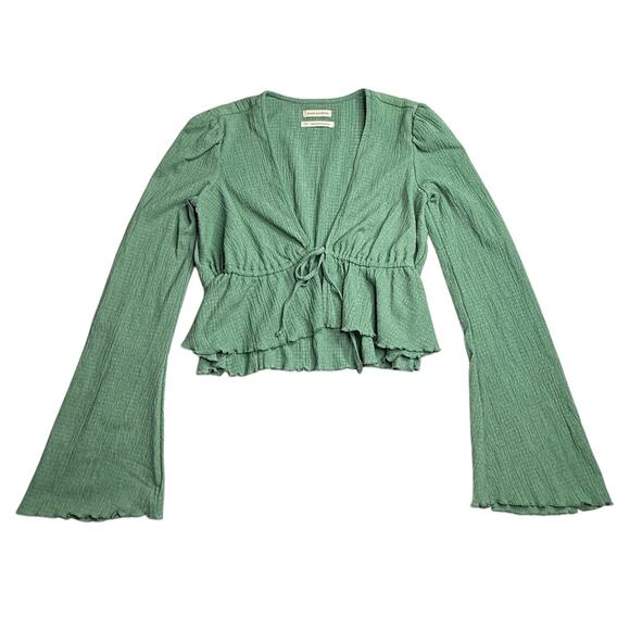 Urban Outfitters Lucielle Ruffle Tie-Front Top Size Small - Picture 4 of 9